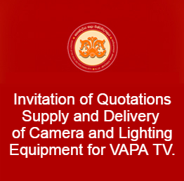 Invitation of Quotations for Supply and Delivery of Camera & Lighting Equipment for VAPA TV