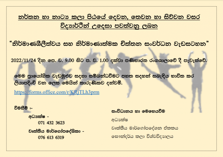 Creativity and Creative Thinking Development Workshop - 2022 ...