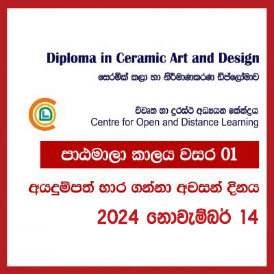 Diploma in Ceramic Art and Design (Online) – 2024/2025 – CODL