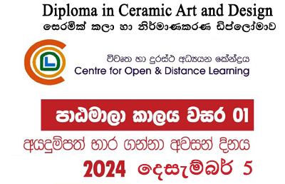 Diploma in Ceramic Art and Design – 2024/2025 – CODL