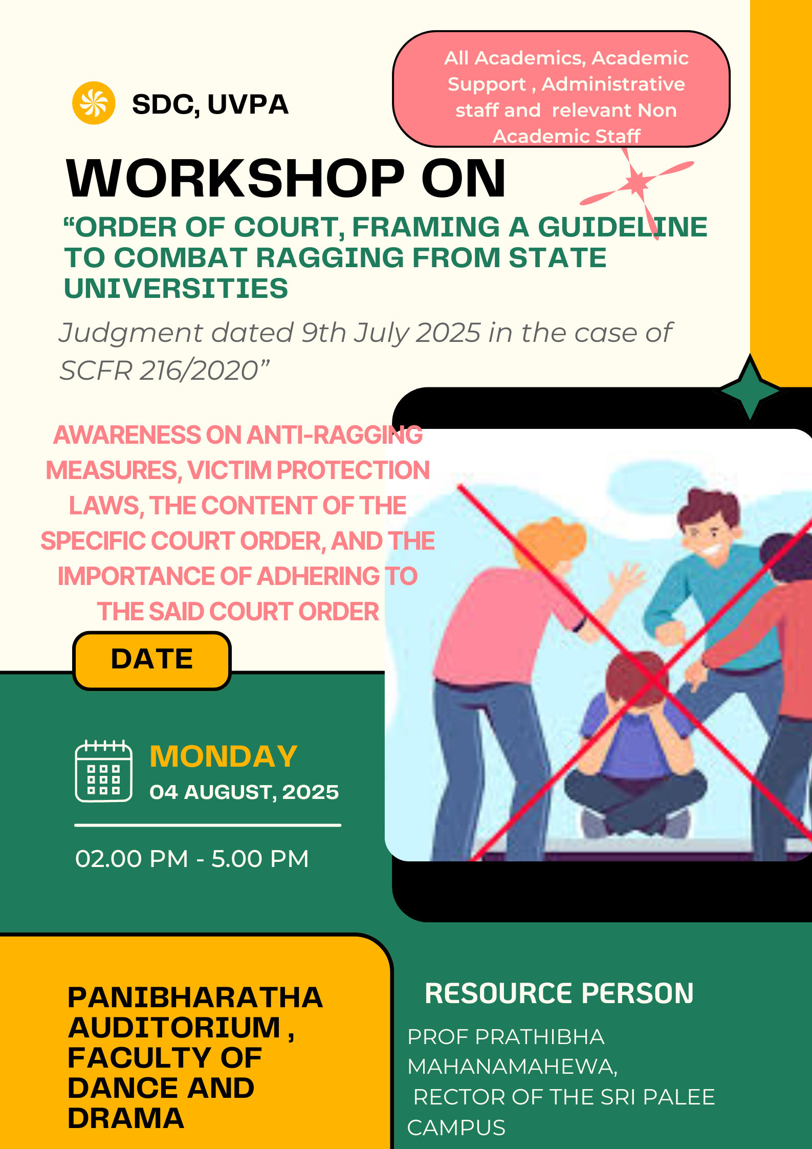 Workshop on anti-ragging