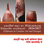 Diploma in Ceramic and Arts Design – 2026/2027