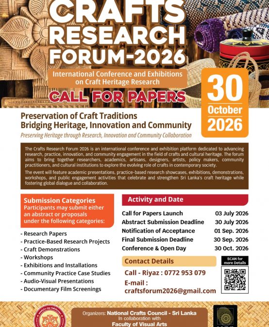 Crafts Research Forum 2026 – International Conference and Exhibitions on Craft Heritage Research